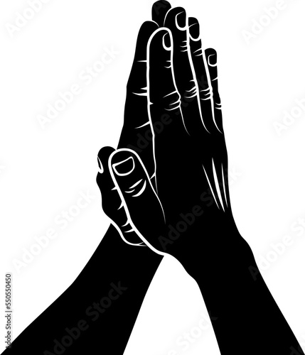 Sketch of praying hands