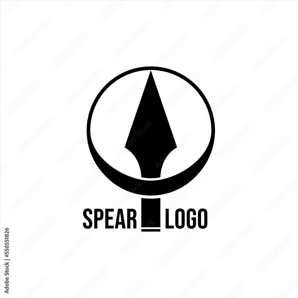 Unique spear logo design with circle. Unique spear logo design with circle.