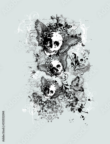 Abstract print design on plain base 