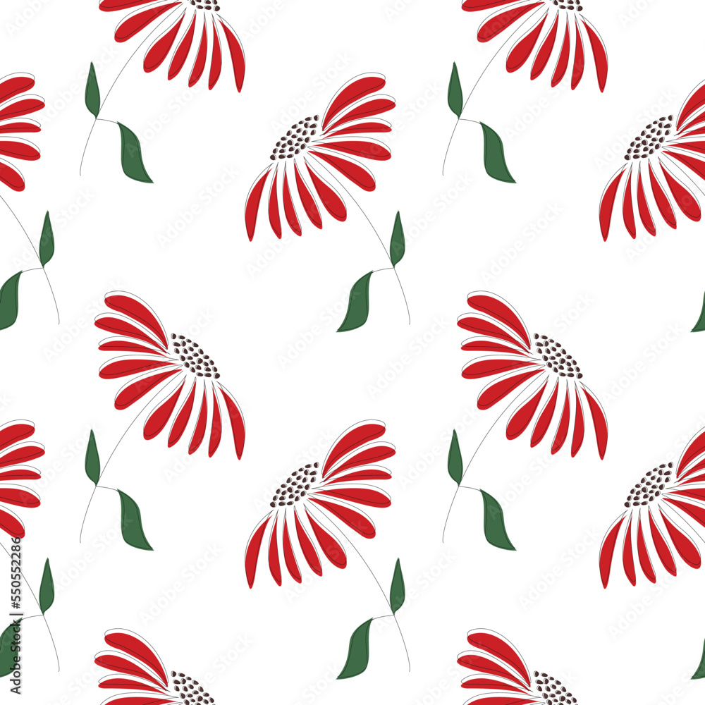 Flower pattern. Simple single flower floral seamless pattern for background, fabric, textile, wrap, surface, web and print design. Flower pattern. Simple single flower floral seamless pattern for background, fabric, textile, wrap, surface, web and print design.