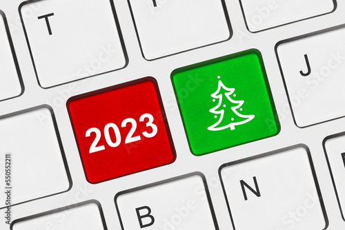 Computer keyboard with Christmas keys