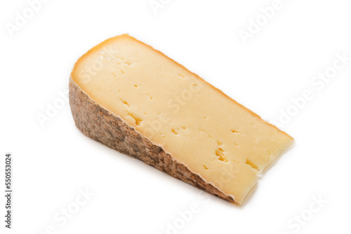 Fetta di delizioso formaggio orobio, tipico formaggio alpino della Lombardia, cibo italiano  photo