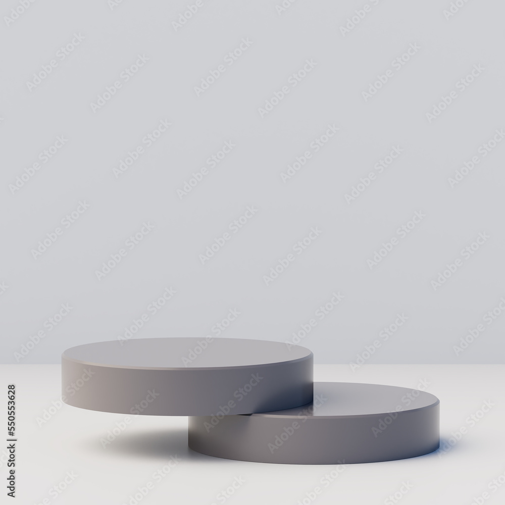 Abstract minimal scene with geometrical. step concrete pedestal podiums on white background. Scene to show cosmetic products presentation. Mock up design empty space. 3d rendering Abstract minimal scene with geometrical. step concrete pedestal podiums on white background. Scene to show cosmetic products presentation. Mock up design empty space. 3d rendering