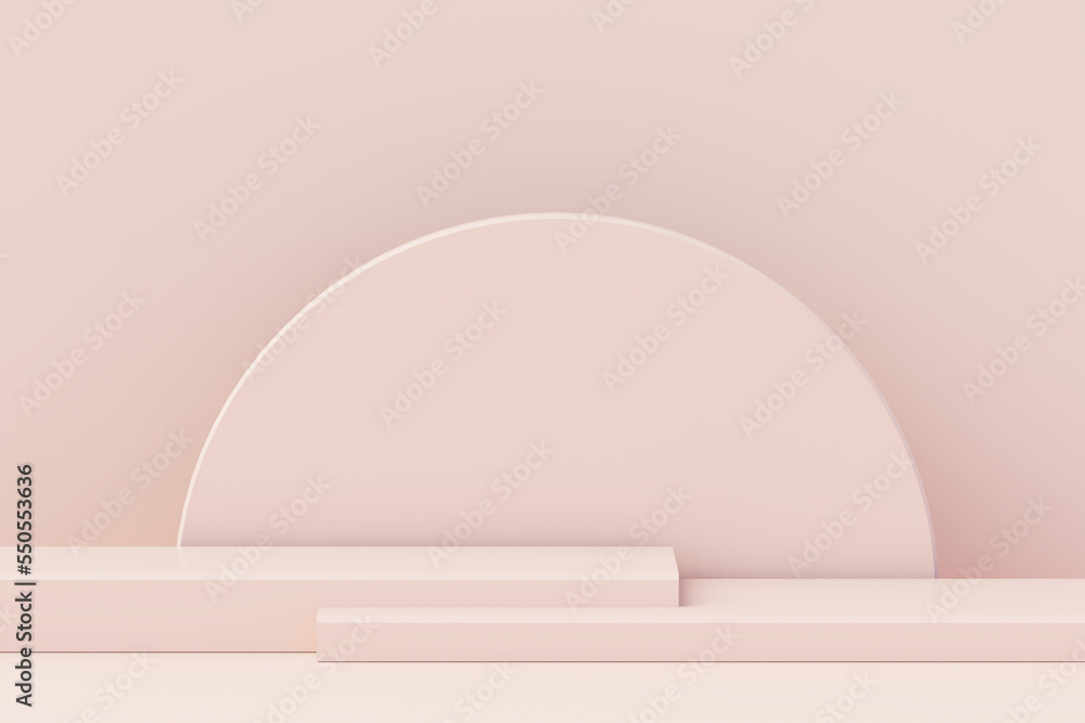 Abstract minimal scene with geometrical. step concrete pedestal podiums on white background. Scene to show cosmetic products presentation. Mock up design empty space. 3d rendering Abstract minimal scene with geometrical. step concrete pedestal podiums on white background. Scene to show cosmetic products presentation. Mock up design empty space. 3d rendering