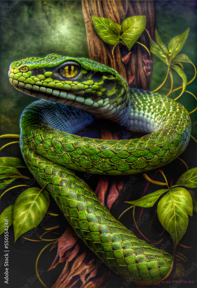 Fototapeta premium Midjourney abstract render of a fantasy snake