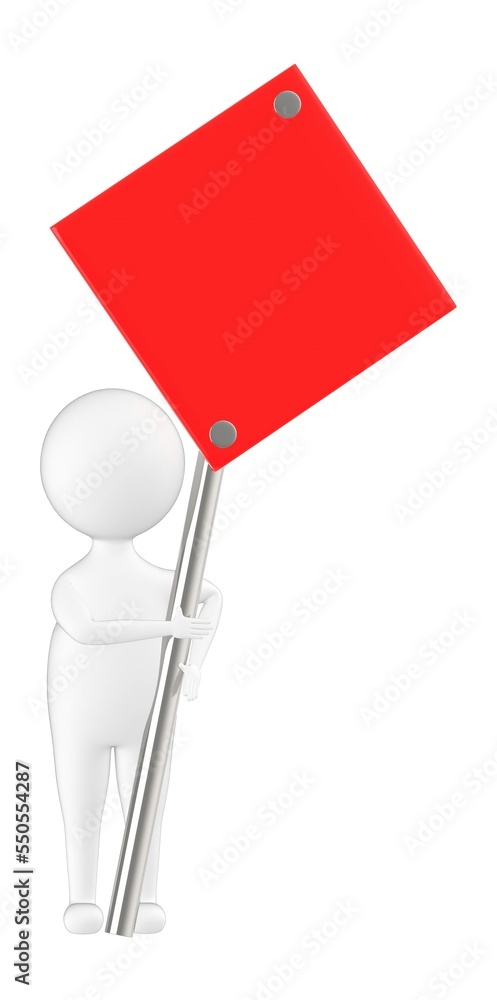 3d character , man holding a empty sign board 3d character , man holding a empty sign board