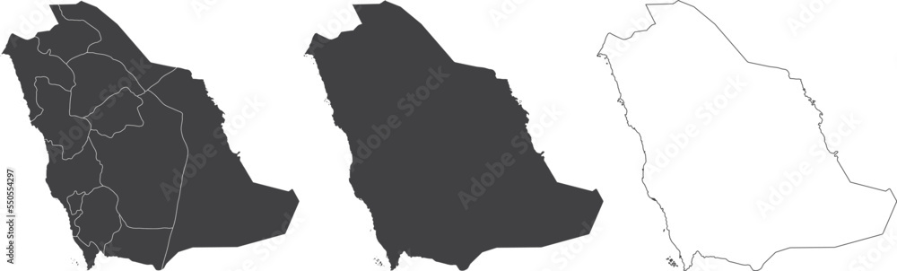 set of 3 maps of Saudi Arabia - vector illustrations
set of 3 maps of Saudi Arabia - vector illustrations