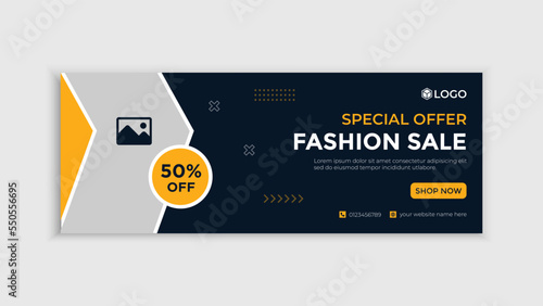 Fashion sale social media cover design template