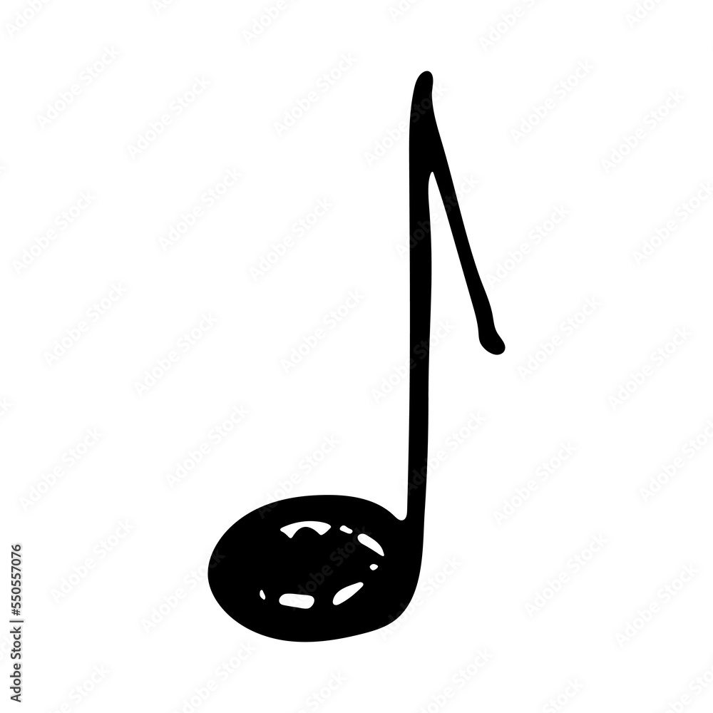 Music note doodle. Hand drawn musical symbol. Single element for print, web, design, decor, logo Music note doodle. Hand drawn musical symbol. Single element for print, web, design, decor, logo