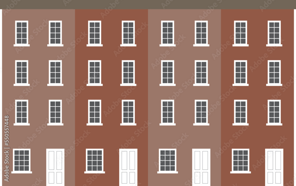 row house vector illustration