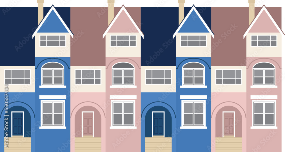 row house vector illustration