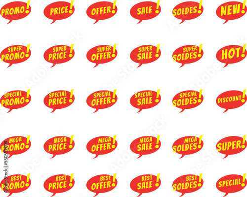 Badges Promotions, Soldes, Price, Offer & Sale