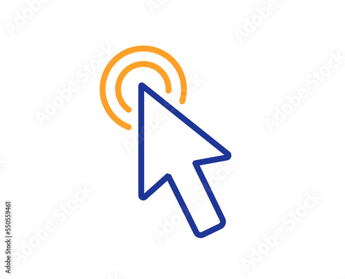 Mouse cursor line icon. Click action sign. Arrow pointer symbol. Colorful thin line outline concept. Linear style cursor icon. Editable stroke. Vector