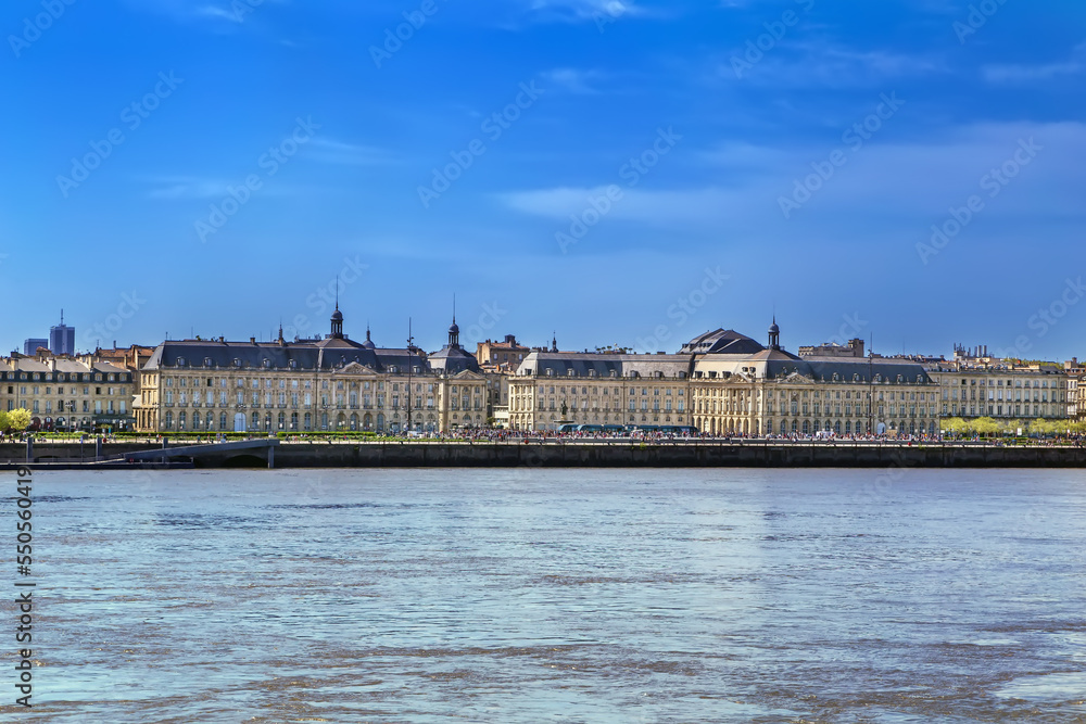 View of Bordeaux city center, France