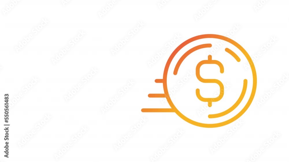 Animated sliding coin gradient icon. Fast money transfer. Banking technology development. Seamless loop HD video with alpha channel on transparent background. Outline motion graphic animation Animated sliding coin gradient icon. Fast money transfer. Banking technology development. Seamless loop HD video with alpha channel on transparent background. Outline motion graphic animation
