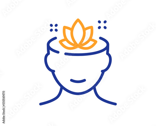 Yoga mind line icon. Meditation lotus sign. Relax body and mind symbol. Colorful thin line outline concept. Linear style yoga mind icon. Editable stroke. Vector