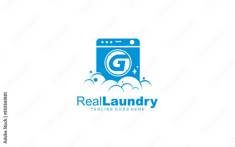 G logo LAUNDRY for branding company. letter template vector illustration for your brand.