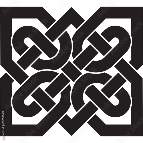 Celtic symbol with celtic knots, black. Symbol made with Celtic knots to use in designs for St. Patrick's Day.