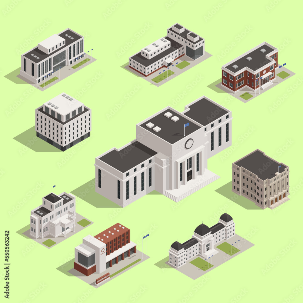 isometric set of buildings