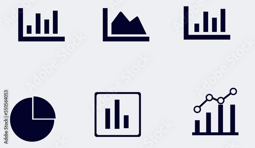 graph icon set. Chart icon sets for a website, interface UI, and UX 