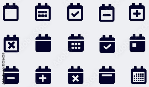Calendar vector icon. Navy illustration isolated for graphic and web design. UI/UX inteface