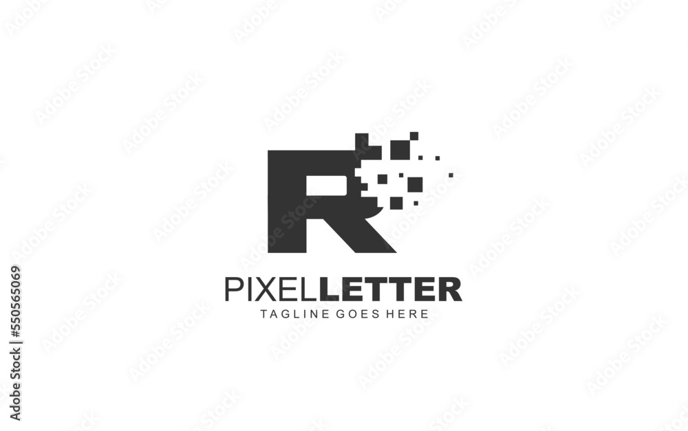 R logo PIXEL for branding company. DIGITAL template vector illustration for your brand. R logo PIXEL for branding company. DIGITAL template vector illustration for your brand.