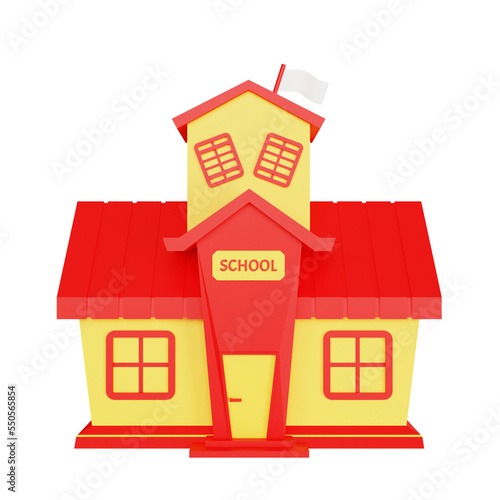 3D school building illustration design
