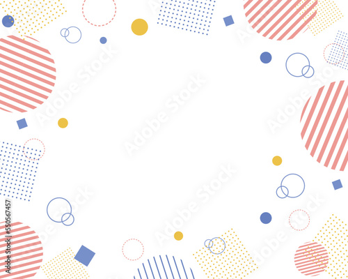 ポップでカラフルなモチーフをランダムに散りばめたフレーム