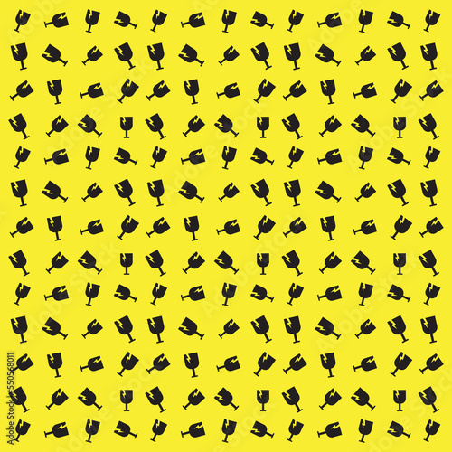 set of yellow and black fragile logo