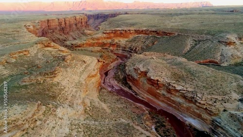 Beautiful canyons in the desert of Arizona near Grand Canyon - aerial view