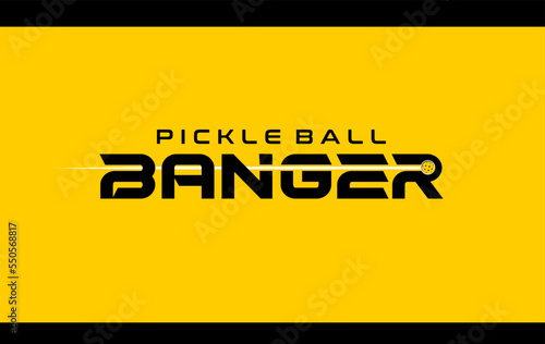 Unique editable vector of pickleball banger type logo with an accent best for any digital or graphic purpose
