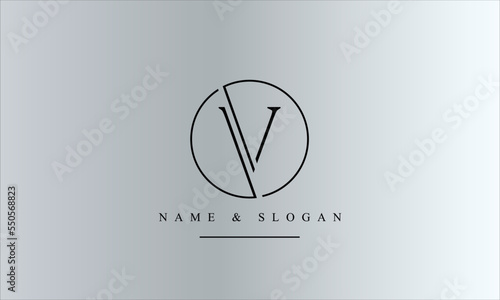 VO, OV, V, O abstract letters logo monogram