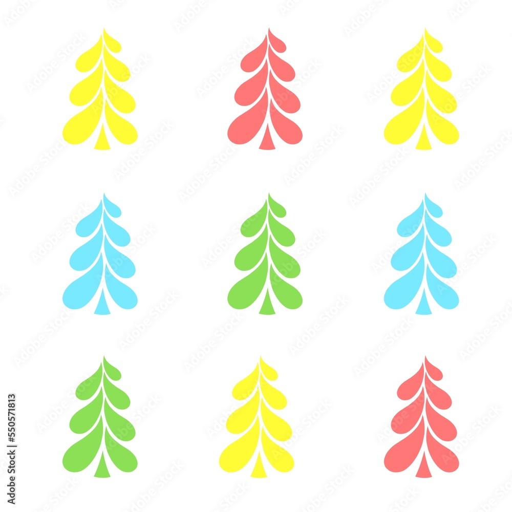 Obraz premium Simple Christmas tree on a white background 