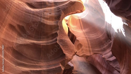 Sun rays filtering through Antelope Canyon