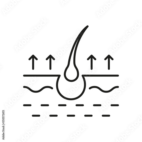 Concept of Hair Loss Line Icon. Hair Shedding Disease Black Outline Pictogram. Hair Fall Icon. Editable Stroke. Isolated Vector Illustration