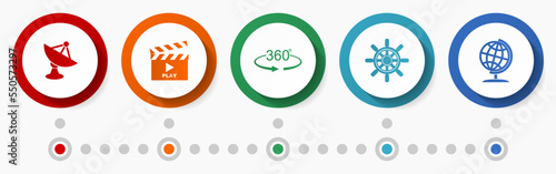 Web and internet vector icon set, flat design buttons, infographic template