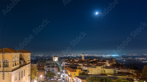 Lanuvio, Italy at night. City under night sky stars © Bar