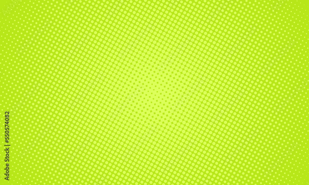 Halftone light green dots on green background. Comic pop art style blank layout. Template design for comic book, presentation, sale or web banner. Vector illustration Halftone light green dots on green background. Comic pop art style blank layout. Template design for comic book, presentation, sale or web banner. Vector illustration