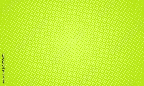 Halftone light green dots on green background. Comic pop art style blank layout. Template design for comic book, presentation, sale or web banner. Vector illustration