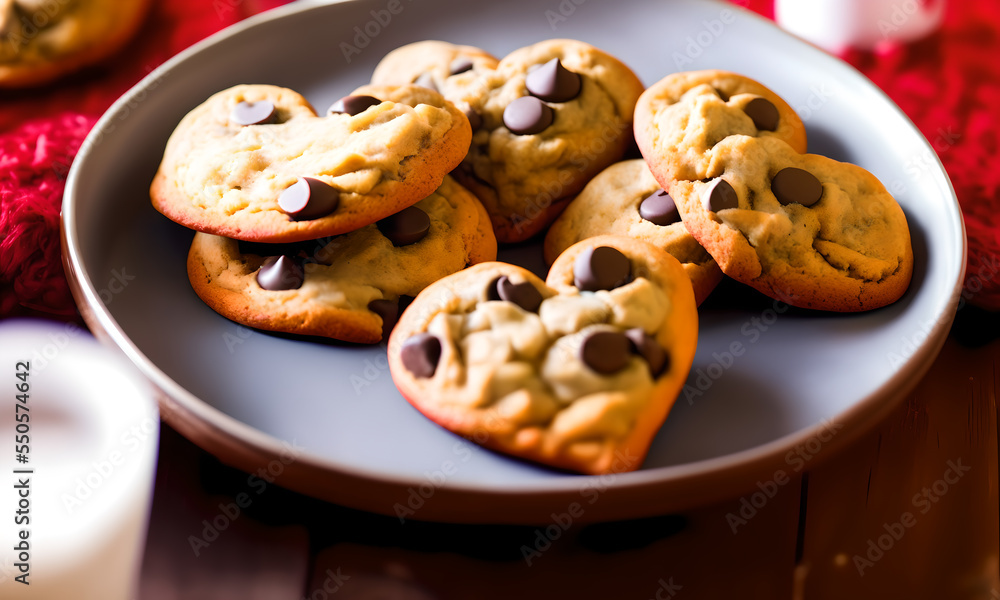 Heart-shaped chocolate cookies on Christmas Heart-shaped chocolate cookies on Christmas