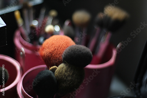 Beautiful set of make up brush used by make up artist.