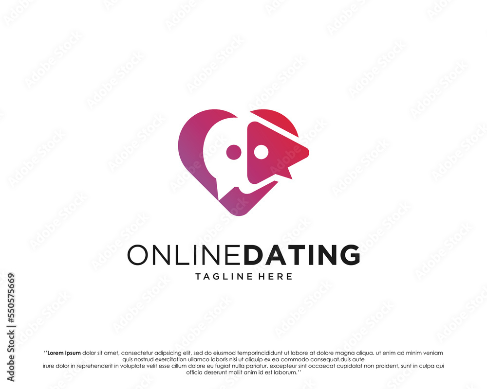 love chat simple clean logo. dating message logo vector love chat simple clean logo. dating message logo vector