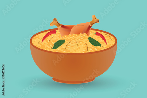Irani Traditional Pilaf Vector design. 