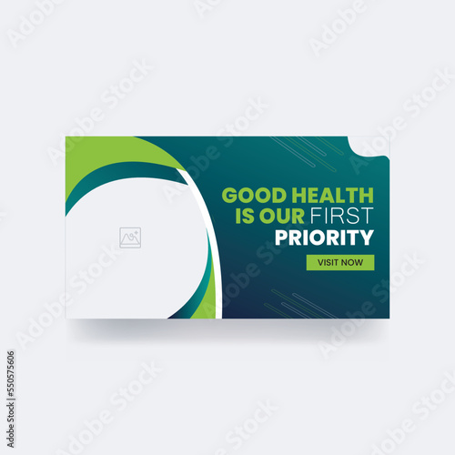 medical health youtube thumbnail design and hospital banner backgrounds template