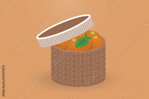 Laddoo with box vector design.