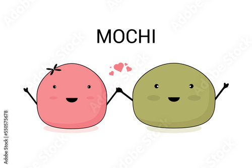 Cute Mochi character vector design.