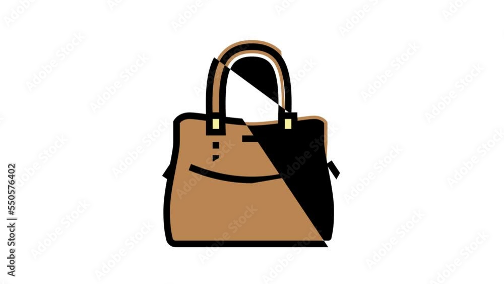 leather bag woman color icon animation leather bag woman color icon animation