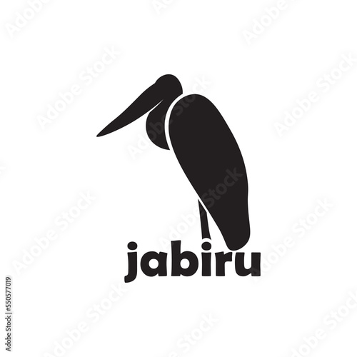 Jabiru animal silhouette logo design. photo
