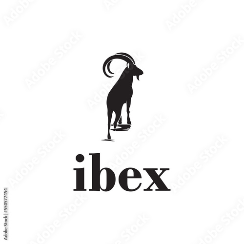 Ibex animal logo design on white background.