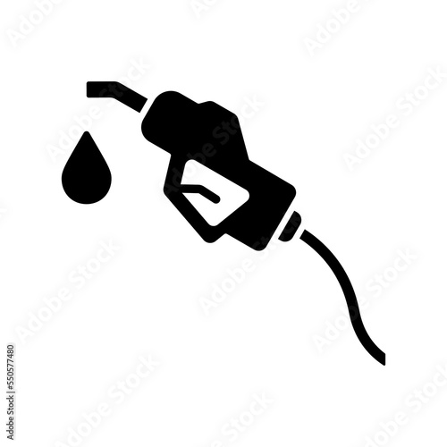 Fuel Nozzle Holder with Hose on Petrol Station Silhouette Icon. Oil Gasoline Industry Glyph Pictogram. Petroleum Energy Pump on Gas Station Sign. Fossil Fill Nozzle. Isolated Vector Illustration